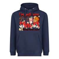 Navy im just here for the snacks basketball sister Heavyweight Hoodie - Zillion Design Studio