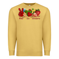 Antique Gold peace love strawberry with summer Premium Sweatshirt - texasbilliewilder