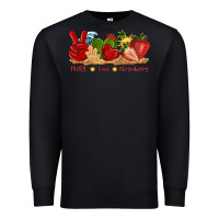 Black peace love strawberry with summer Premium Sweatshirt - texasbilliewilder