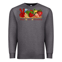 Charcoal Heather peace love strawberry with summer Premium Sweatshirt - texasbilliewilder