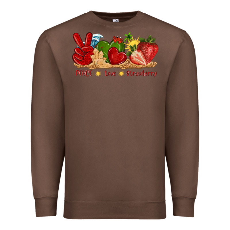 Peace Love Strawberry With Summer Premium Sweatshirt by texasbilliewilder | Teevron