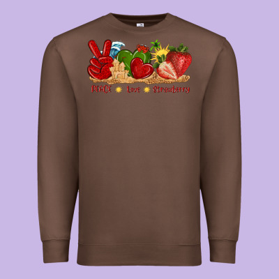 Peace Love Strawberry With Summer Premium Sweatshirt Designed By Texasbilliewilder