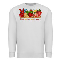 Dove Grey peace love strawberry with summer Premium Sweatshirt - texasbilliewilder