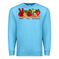 Ocean Blue peace love strawberry with summer Premium Sweatshirt - texasbilliewilder
