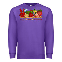 Purple peace love strawberry with summer Premium Sweatshirt - texasbilliewilder