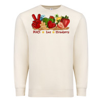 Sandshell peace love strawberry with summer Premium Sweatshirt - texasbilliewilder
