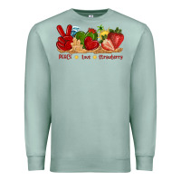 Seafoam peace love strawberry with summer Premium Sweatshirt - texasbilliewilder