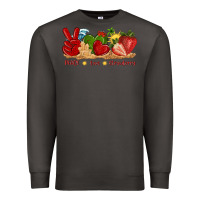 Smoke peace love strawberry with summer Premium Sweatshirt - texasbilliewilder