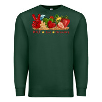 Sports Green peace love strawberry with summer Premium Sweatshirt - texasbilliewilder