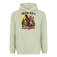 Matcha shoulda been a cowgirl bucking horse Heavyweight Hoodie - texasbilliewilder