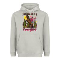 Moon Dust shoulda been a cowgirl bucking horse Heavyweight Hoodie - texasbilliewilder