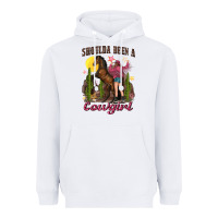 White shoulda been a cowgirl bucking horse Heavyweight Hoodie - texasbilliewilder