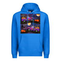 True Royal halloween spooky truck seamless pattern Premium Hoodie - BundleAndBundleShop