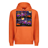 Carrot halloween spooky truck seamless pattern Premium Hoodie - BundleAndBundleShop