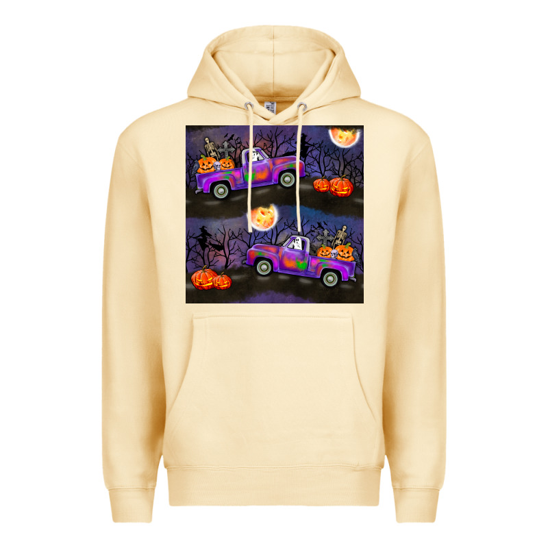 Halloween Spooky Truck Seamless Pattern Premium Hoodie by BundleAndBundleShop | Teevron
