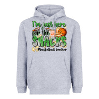 Heather Grey i'm just here for the snacks #basketball brother Heavyweight Hoodie - Zillion Design Studio