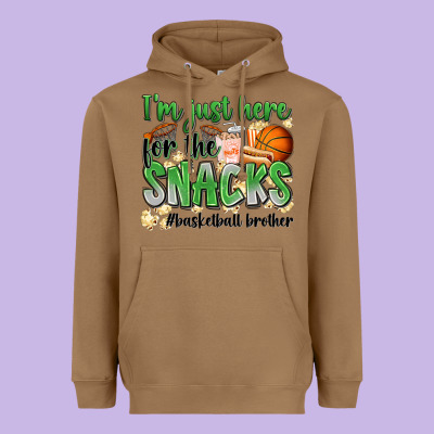 I'm Just Here For The Snacks #basketball Brother Heavyweight Hoodie Designed By Zillion Design Studio
