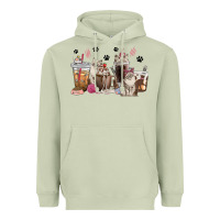 Matcha siberian cat coffee cups Heavyweight Hoodie - texasbilliewilder