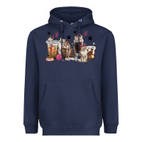Navy siberian cat coffee cups Heavyweight Hoodie - texasbilliewilder