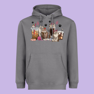 Heavyweight Hoodie siberian cat coffee cups