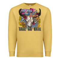 Antique Gold do not harm take no bull cow skull Premium Sweatshirt - Zillion Design Studio
