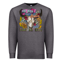 Charcoal Heather do not harm take no bull cow skull Premium Sweatshirt - Zillion Design Studio