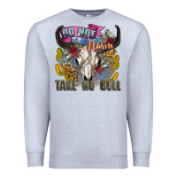 Heather Grey do not harm take no bull cow skull Premium Sweatshirt - Zillion Design Studio