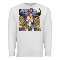 Oatmeal Heather do not harm take no bull cow skull Premium Sweatshirt - Zillion Design Studio