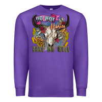 Purple do not harm take no bull cow skull Premium Sweatshirt - Zillion Design Studio