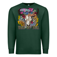 Sports Green do not harm take no bull cow skull Premium Sweatshirt - Zillion Design Studio