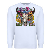 White do not harm take no bull cow skull Premium Sweatshirt - Zillion Design Studio
