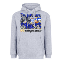 Heather Grey im just here for the snacks volleyball brother Heavyweight Hoodie - Zillion Design Studio