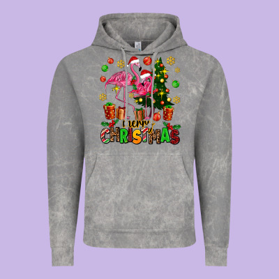 Flamingo Merry Christmas Vintage Hoodie Designed By Adodesignshop