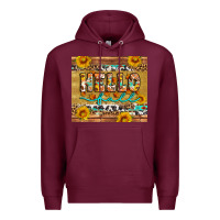 Burgundy western hello fall tumbler Premium Hoodie - Artiststas