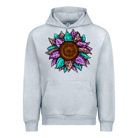 Heather Grey sunflower leopard color Urban Hoodie - JahusDesignShop
