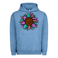 Pigment Pebble Blue sunflower leopard color Urban Hoodie - JahusDesignShop