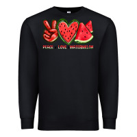 Black peace love watermelon Premium Sweatshirt - texasbilliewilder