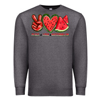 Charcoal Heather peace love watermelon Premium Sweatshirt - texasbilliewilder