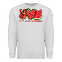 Dove Grey peace love watermelon Premium Sweatshirt - texasbilliewilder