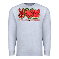 Heather Grey peace love watermelon Premium Sweatshirt - texasbilliewilder