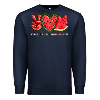 Navy peace love watermelon Premium Sweatshirt - texasbilliewilder