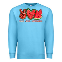 Ocean Blue peace love watermelon Premium Sweatshirt - texasbilliewilder