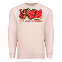 Pale Pink peace love watermelon Premium Sweatshirt - texasbilliewilder