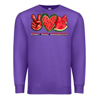 Purple peace love watermelon Premium Sweatshirt - texasbilliewilder