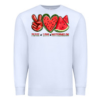 White peace love watermelon Premium Sweatshirt - texasbilliewilder