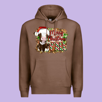 Merry Christmas Y'all Cow Premium Hoodie Designed By Artiststas