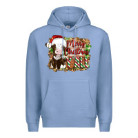 Colony Blue merry christmas y'all cow Premium Hoodie - Artiststas