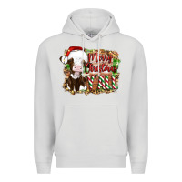 Dove Grey merry christmas y'all cow Premium Hoodie - Artiststas