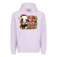 Lilac merry christmas y'all cow Premium Hoodie - Artiststas