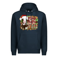 Navy merry christmas y'all cow Premium Hoodie - Artiststas